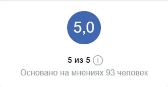 Рейтинг Facebook 5,0 из 5 по 93 отзывам